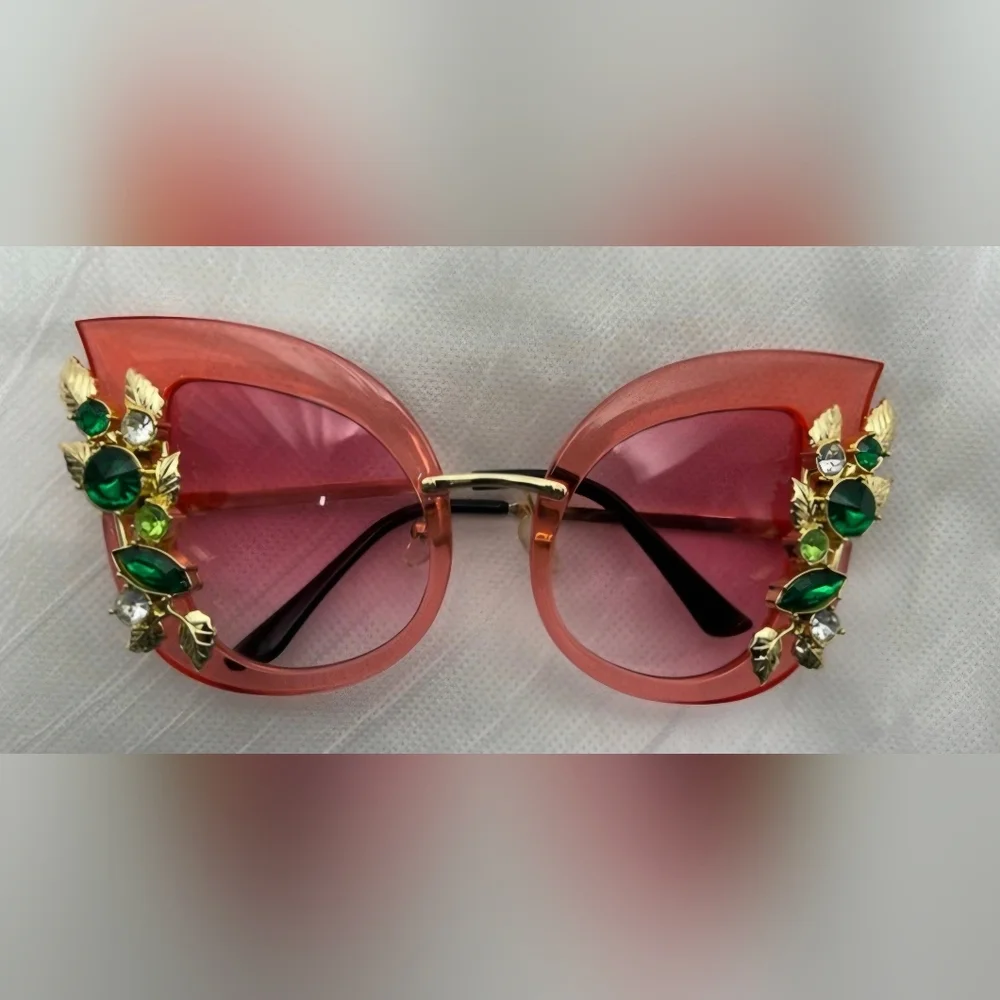 NEW, NEVER WORN Embellished Pink Sunglasses